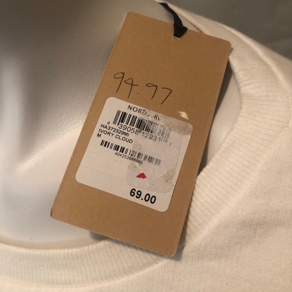 Halogen M White Ruched Ribbon Tie Sweatshirt NWT - Picture 6 of 6